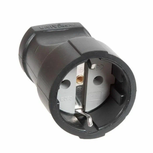 Розетка переносная с заземлением 16А прорезиненная UNIVERSAL