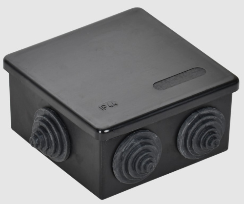 Коробка распределительная 85х85х40мм открытая установка IP44 КМ41235 черная IEK ВИА