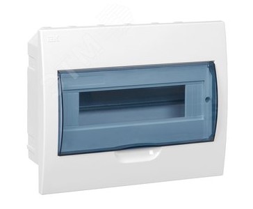 Щит распределительный встраиваемый ЩРв-П-12 IP41 пластик белый прозрачная дверь 222*280*92мм IEK ВИА