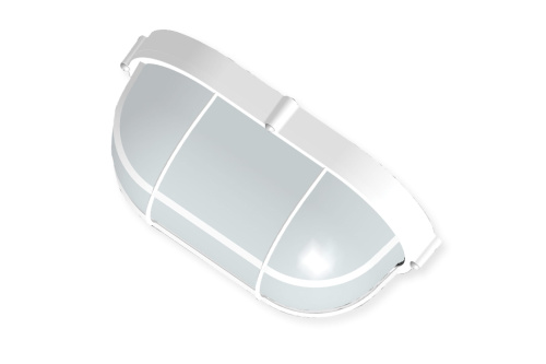 Светильник НПП-03-100-018 IP65 Банник 1202 Овал большой матовый/корпус с решеткой белый ЭЛЕТЕХ ВИА