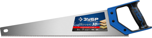Ножовка универсальная (пила) ЗУБР МОЛНИЯ-3D 500 мм, 7TPI, 3D зуб, точный рез вдоль/попер вол. ВИА
