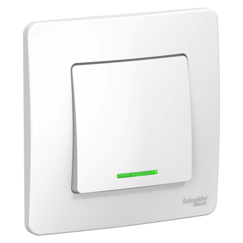 Выключатель скрытой установки 1кл белый с подсветкой (схема 1) BLANCA ВИА