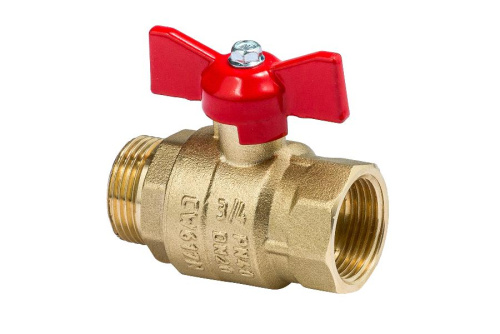 Кран шаровой латунь Стандарт 230 Ду20 ВР/НР бабочка 107188 ВИА