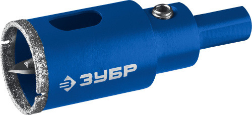 Коронка алмазная с центрирующим сверлом d 45мм по керамике и стеклу, Р60, трехгр хвост ЗУБР ВИА