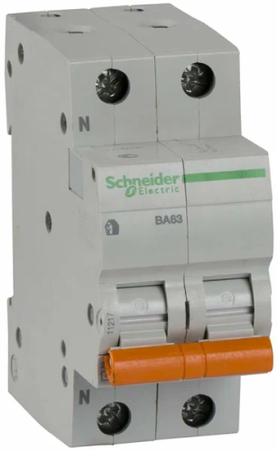 Выключатель автоматический двухполюсный 40А 1п+N С ВА63 4.5кА SCHNEIDER ВИА
