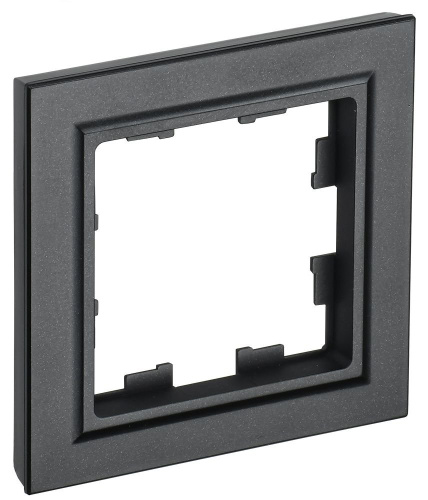 Рамка 1 пост РУ-1-БрЧ черный IEK BRITE ВИА