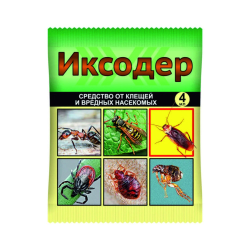 Средство от клещей и вредных насекомых ампула 4мл цв.пакет Иксодер ВИА