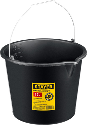 Ведро строительное пластмассовое высокопрочное 12л STAYER