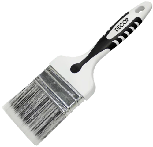 Кисть плоская "Black White универсальная" PREMIUM щетина 2К ручка 35*15 DECOR ВИА