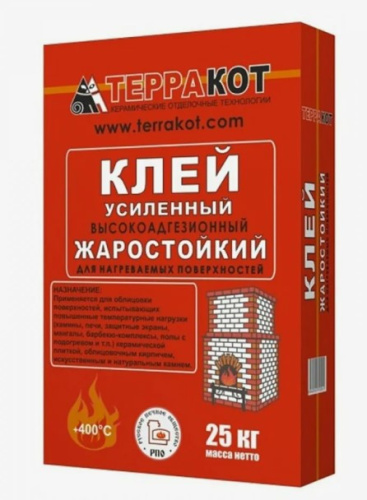 Клей усиленный жаростойкий 25кг ТЕРРАКОТ ВИА