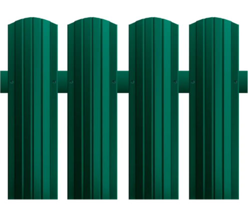 Евроштакетник Modern Полукруглый RAL6005 Зеленый мох 0,5*110 (1,20м) полукруглый рез ВИА