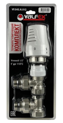 Комплект терморегулирующего оборудования для радиатора угловой 1/2" VALFEX ВИА