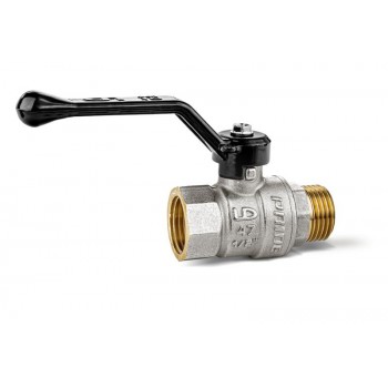 Кран шаровой латунный с никелевым покрытием DN25 1" ВР*НР рычаг LD Pride
