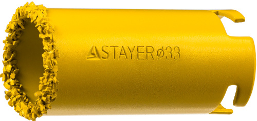 Коронка кольцевая с карбидно-вольфрамовой крошкой d=33мм STAYER PROFESSIONAL ВИА 
