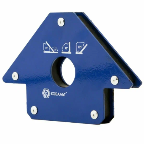 Угольник магнитный "Стрелка" 80 мм на 3 угла магнит до 11 кг (1 шт) КОБАЛЬТ ВИА