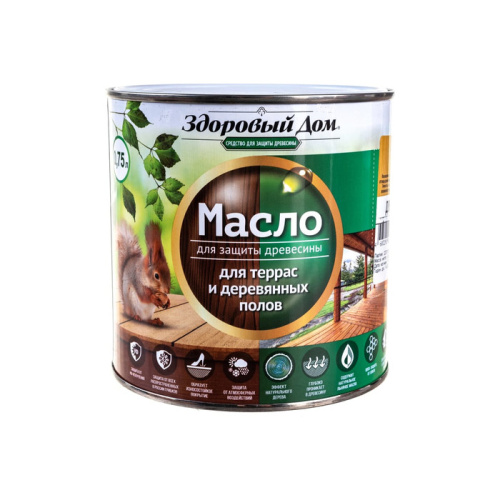 Масло для террас и дерев.полов ПАЛИСАНДР Л-С Здоровый дом 0,75л