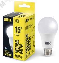 Лампа светодиодная A60 груша 15Вт 230В 6500К E27 IEK LLE-A60-15-230-65-E27 IEK ВИА