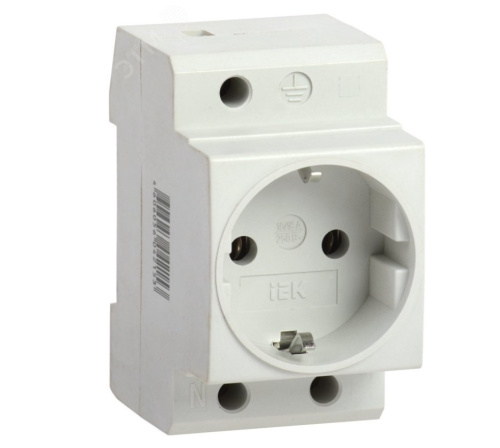 Розетка на DIN-рейку с заземлением контактов РАр 10-3-ОП IEK ВИА