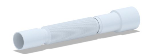 Гофра 40х40/50 L=800мм (351-761мм, без накидной гайки) АниПласт К406