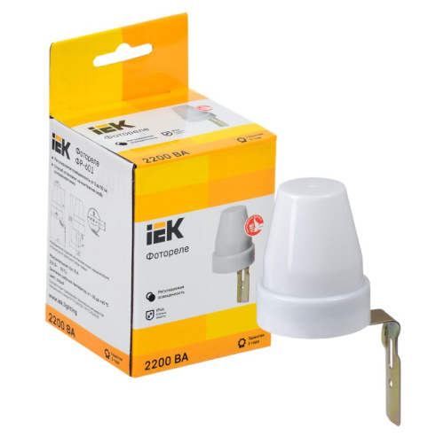 Фотореле ФР601 максимальная мощность нагрузки 2200ВА максимальная мощность 1100вт IP44 серый IEK ВИА