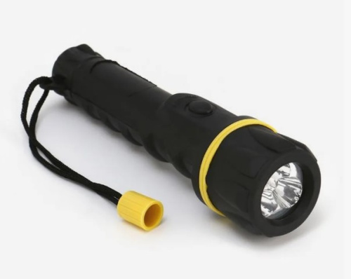 Фонарь ручной светодиодный 3LED 2хD обрезин. пластик ВИА