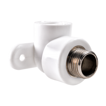 Угольник полипропиленовый с креплением Дн25*1/2" НР РВК 