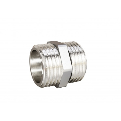 Ниппель прямой латунь никель DN20 3/4" НР LD