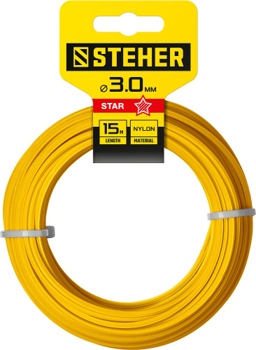 Леска для триммера ЗВЕЗДА 3.0 мм 15 м STEHER 