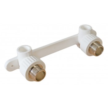 Угольник полипропиленовый с креплением двойной Дн20*1/2" НР Valfex ВИА