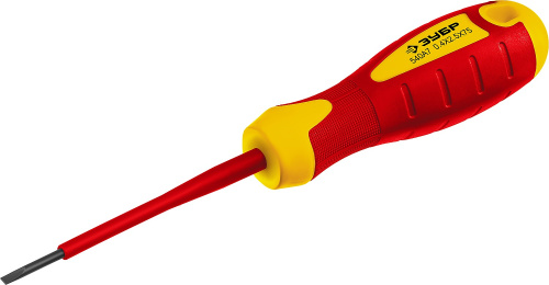 Отвертка диэлектрическая до 1000В, SL4.0*100мм ЗУБР Профессионал ВИА