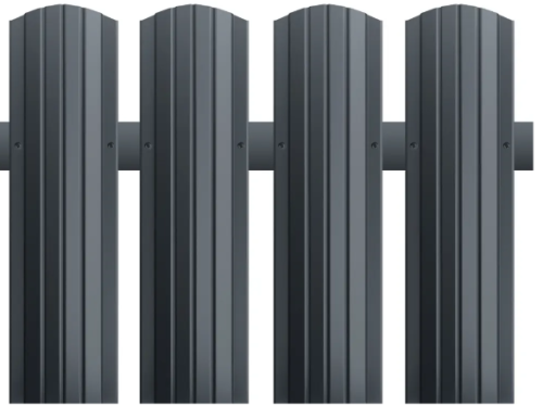 Евроштакетник Modern Полукруглый RAL7024 Графит 0,5*110 (1,20м) полукруглый рез ВИА