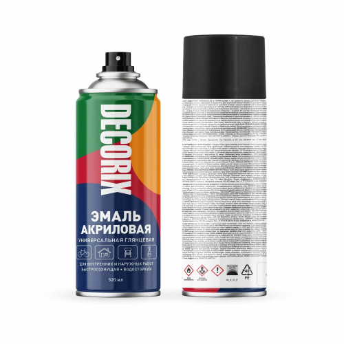 Аэрозольная эмаль DECORIX универ. желтый 520мл