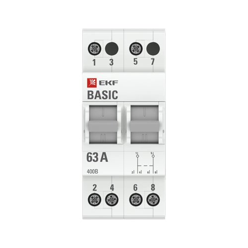Переключатель трехпозиционный 2P 63А Basic EKF ВИА