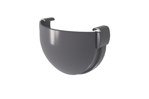 Заглушка желоба универсальная ПВХ стандарт графит GL 