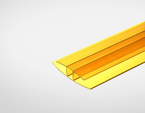 Профиль соединительный неразъемный 4-6мм желтый Саф-пласт 6м ВИА