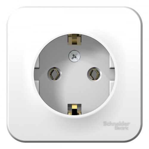 Розетка наружная 1-ая белая с заземлением без шторок 16А 250В BLANCA  ВИА 