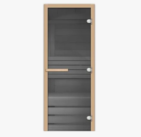 Дверь для бани Стандарт осина, стекло графит  700*1900*8 ВИА