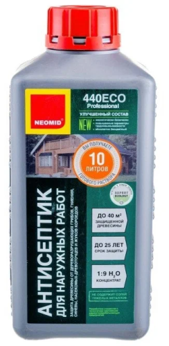 Препарат Неомид 440 Eco антисептик для наружных работ 1:9 1л ВИА 