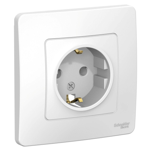Розетка скрытой установки 1-ая белая с заземлением без шторок 16А 250В BLANCA ВИА