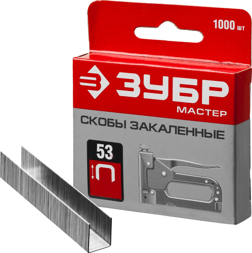 Скобы для степлера узкие 14 мм тип 53, 1000 шт ЗУБР ВИА