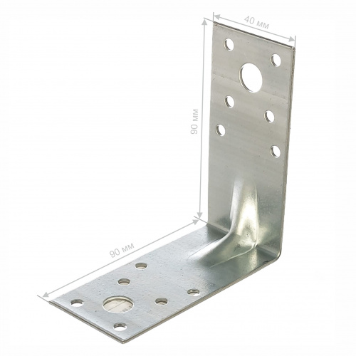 Уголок крепежный усилен. 90*90*40*2 (шт) ВИА