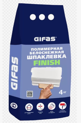 Шпатлевка белоснежная FINISH GIFAS 4кг