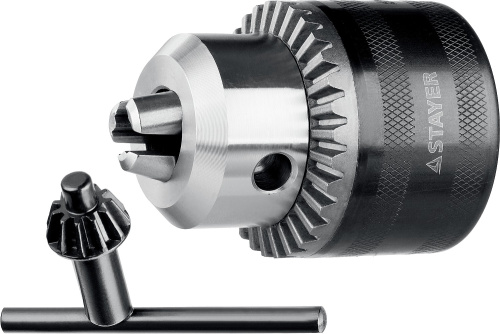 Патрон ударный ключевой для дрели 16мм с ключом в компл, посадоч. резьба 1/2″ Д 3,0-16мм STAYER ВИА