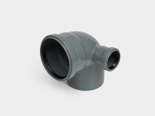 Отвод канализационный D110х90° с правым выходом D50 СТАНДАРТ КОНТУР