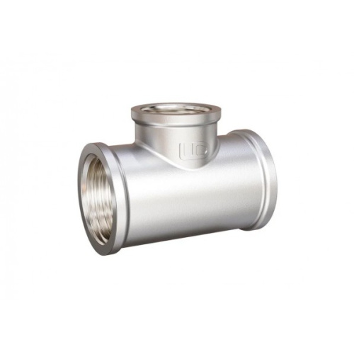 Тройник переходной латунь никель DN20*15*20 (3/4"ВР * 1/2"ВР * 3/4"ВР) LD ВИА