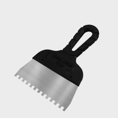 Шпатель 250мм 10*10мм с черн.ручкой нерж.сталь DECOR