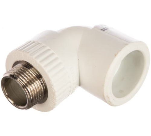 Угольник РР-R комбинир. белый Дн25*1/2" НР ВИА