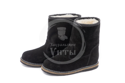 Унты женские, замшевые, чёрные, р.37, замок ВИА