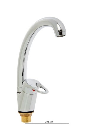 Смеситель для кухни боковая ручка на гайке (35) Силумин Accona A84050 ВИА