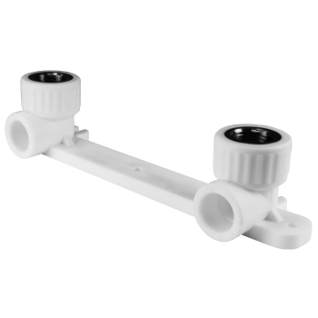 Угольник полипропиленовый с креплением двойной  Дн20*1/2" ВР РВК